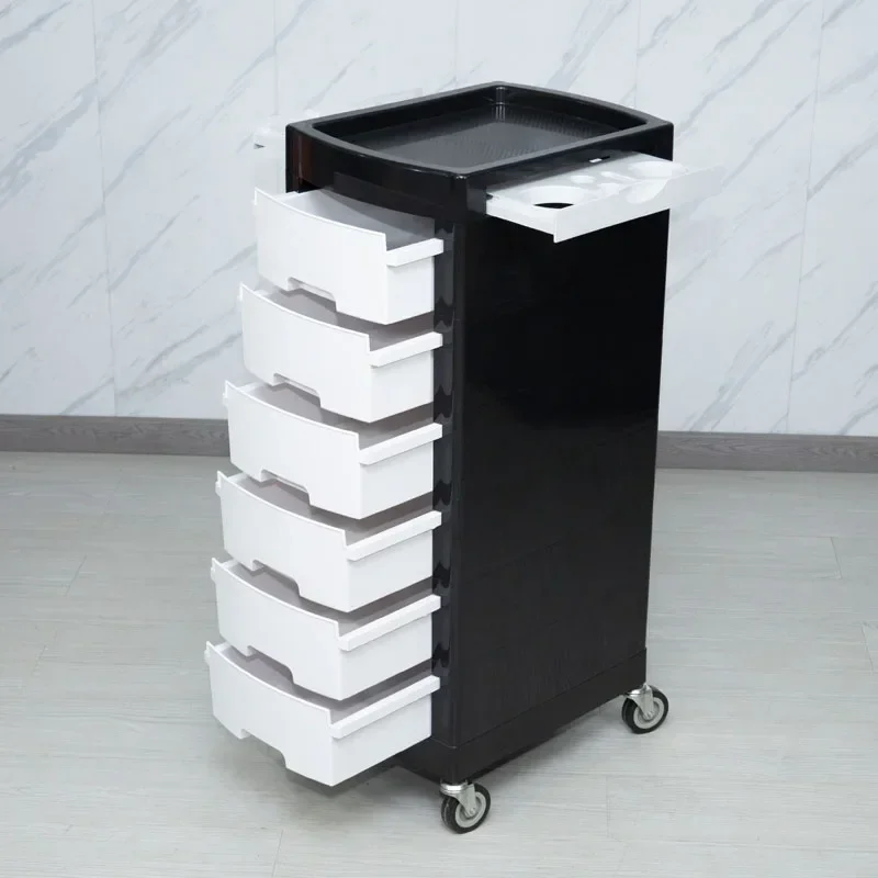 Organized Beauty Multistorey Barber Shop Cart Hot Dye Organizer Beauty Salon Tools Storage Cabinet Streamlined Design