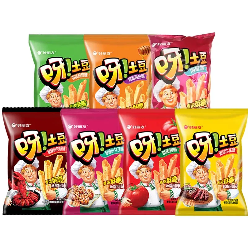 Картофельные палочки Orion Ya 2,47 унции (70 г) * 3 упаковки для отдыха Zero Food, слоеные картофельные чипсы, ностальгические закуски для детства