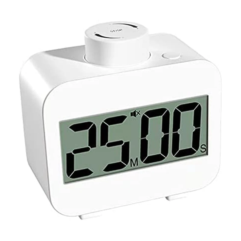 1 PCS Temporizador de cozinha visual digital branco rotativo mudo contagem para cima/para baixo temporizador alarme alto e função de memória bateria incluída