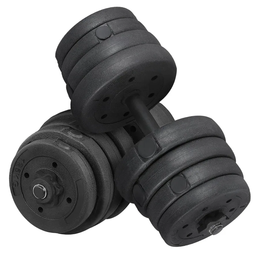 

Home gym adjustable dumbbell set, steel construction, black finish, space-saving 66 lb. total weight capacity