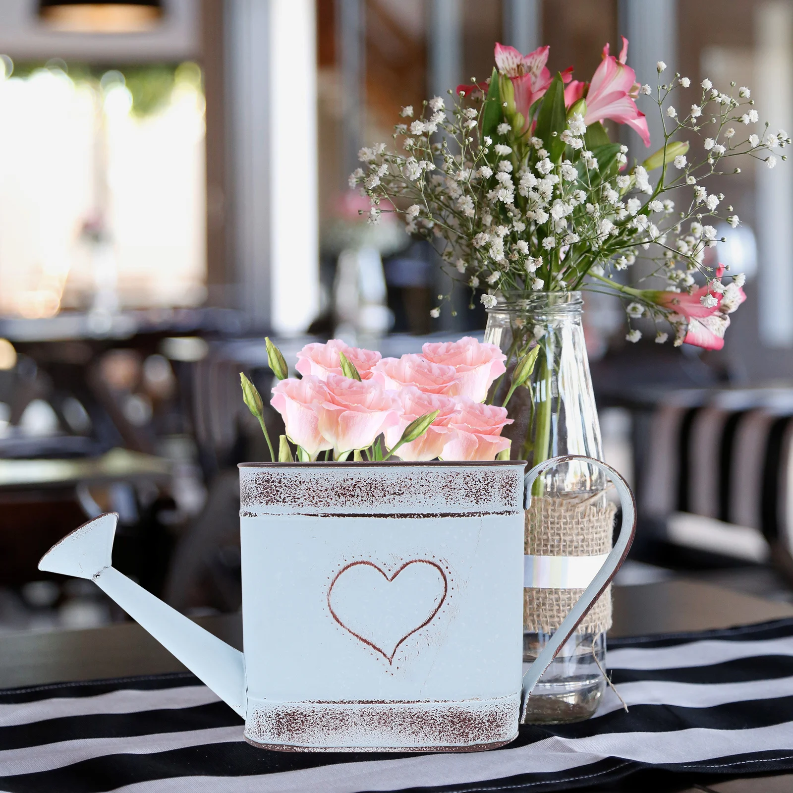 

Flower Pot Iron Watering Can Vintage Vase For Garden Home Decor Rustic Bucket Planter Balcony Vegetable Garden