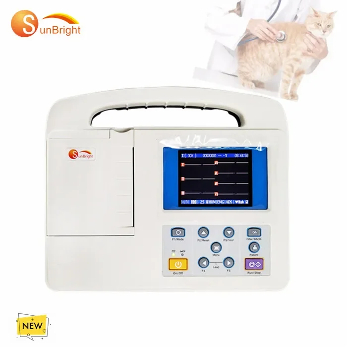 Inner Printer Cheap Price 3 Channel 12 Leads Animals Medical Cardiac Analysis ECG EKG Machine