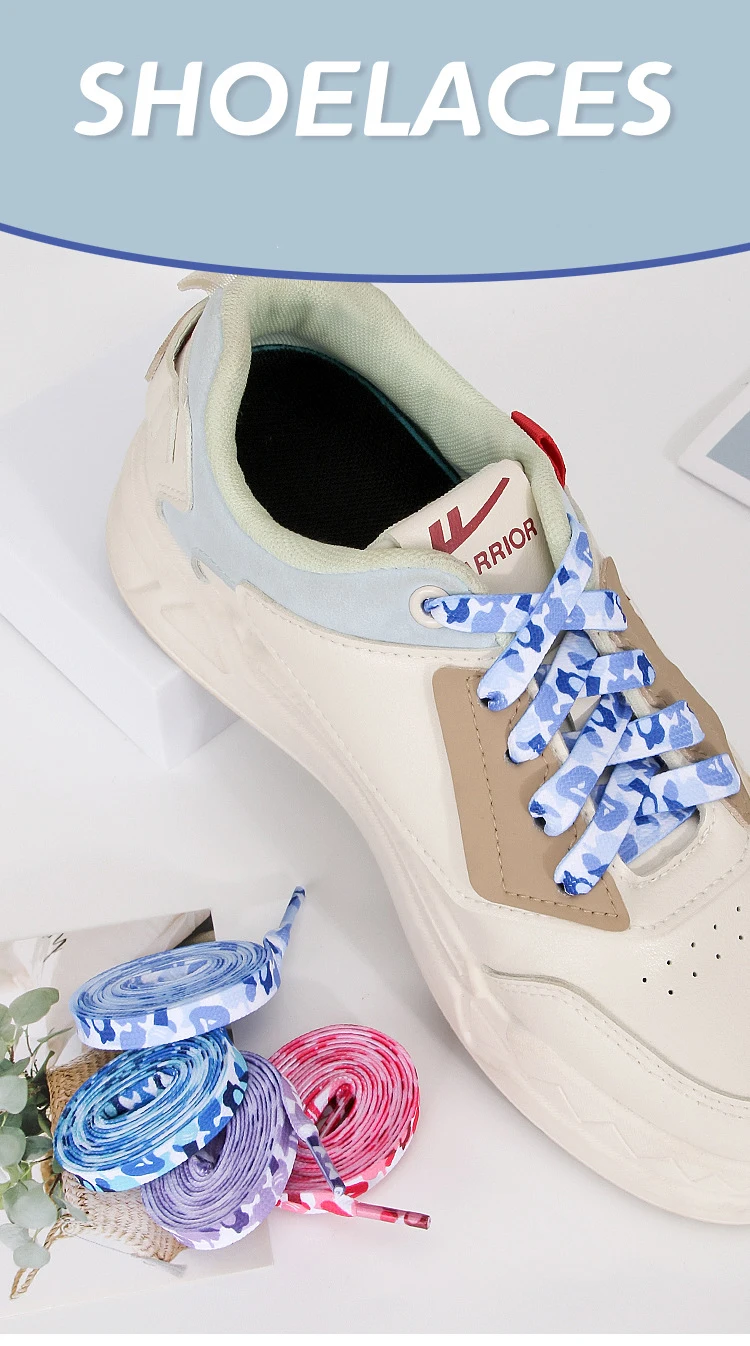 Schuhbänder mit Tarnmuster, 0,8 cm breit, flache Schuhbänder für Sneaker, modische Schuhbänder, 120/140/160 cm, Schuhzubehör, 2 Stück/4 Stück. – Detail 1