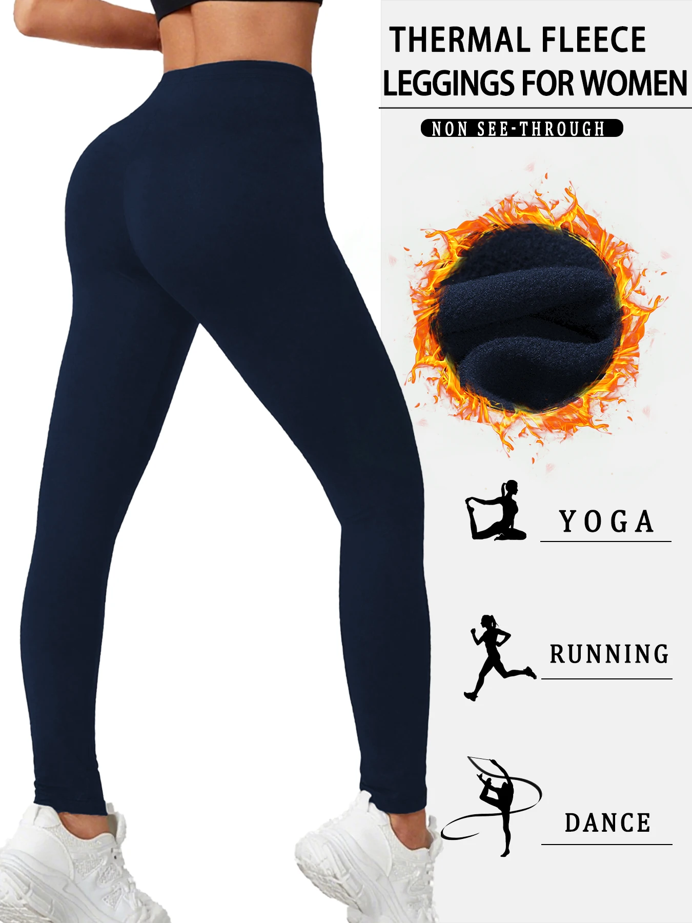 フリース裏地付きの女性用冬用サーマルローライズレギンス。非常に柔らかな着心地で、寒い天候でのワークアウトに最適です。