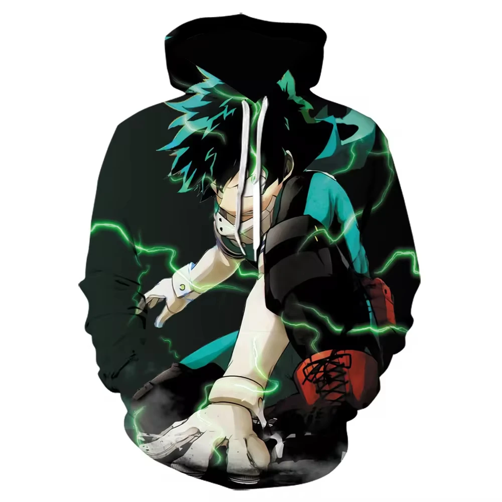 Anime My Hero Academia 3D Printed Men's Hoodie Harajuku Long Sleeves Oversized Outdoor Pullover Sweatshirt Kids Unisex Clothing