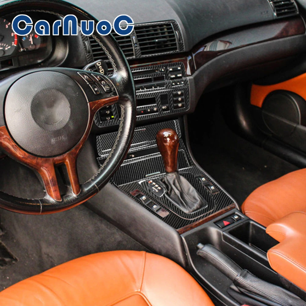 

Car Accessories Interior Carbon Fiber Balck Stickers Decorative For BMW 3 Series E46 1998 1999 2000 2001 2002 2004 2003 2005