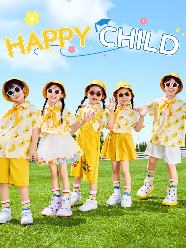 

Children's Dance Performance Outfits Kindergarten Graduation Photoshoot School Uniforms Summer Graduation Class Clothes