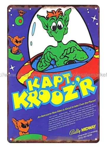 room wall decor 1983 retro game KAPT KROOZ'R Awesome New Alien metal tin sign tin sign
