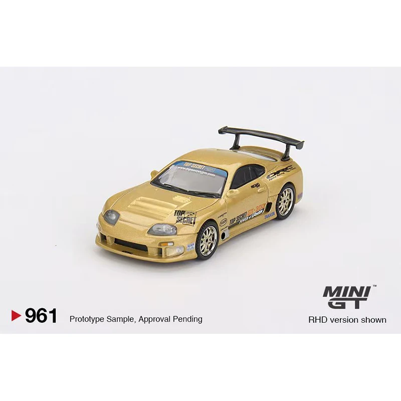 PreSale MINIGT 961 1:64 Toyota Supra A80 Top Secret GT300 Top Secret Gold Diecast Model Collection Toys