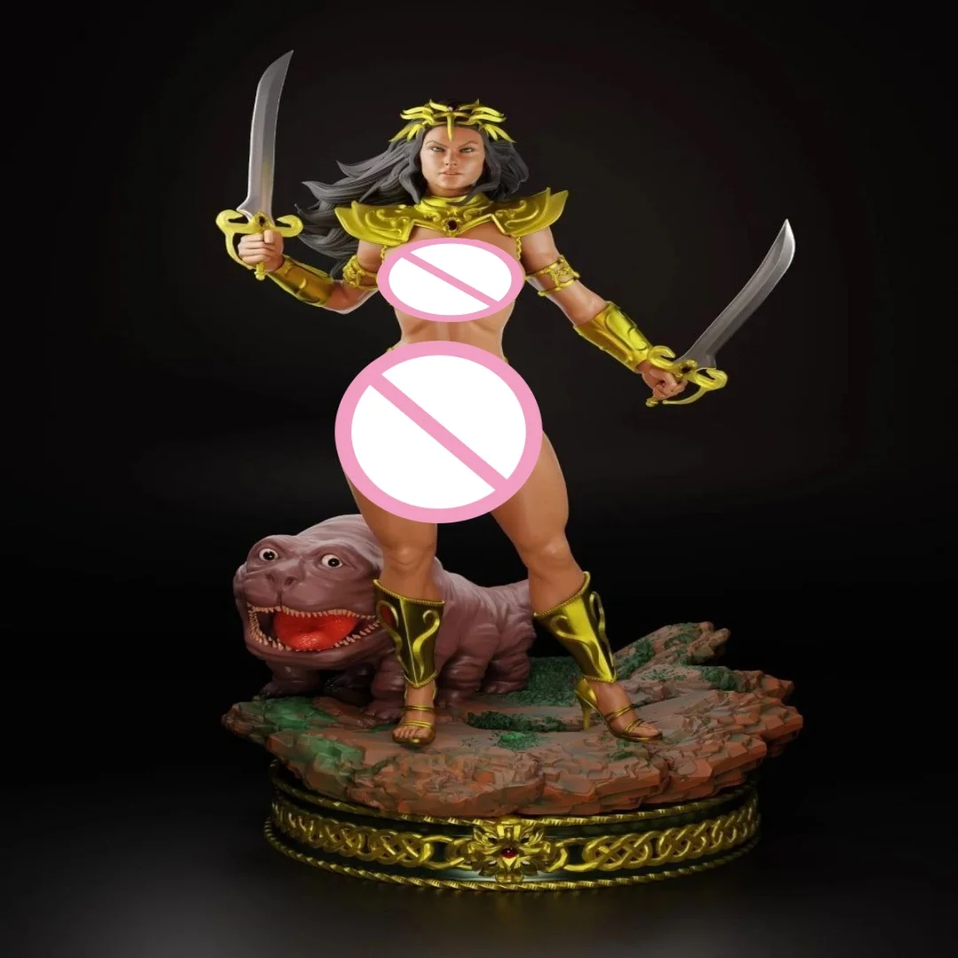 

1/24 Scale Resin Figure Sexy gold armored female role Assembled Model Kit Statue Unassembled and Unpainted 3D printing toy