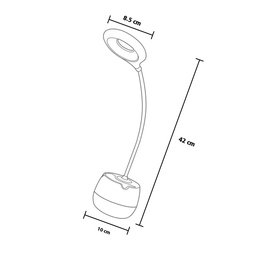 Akumulatorowa, ściemnialna lampka biurkowa LED 2000mAh z dotykowym czujnikiem, okrągła lampka z ładowaniem USB, lampka stołowa na giętym sztyfcie do sypialni.