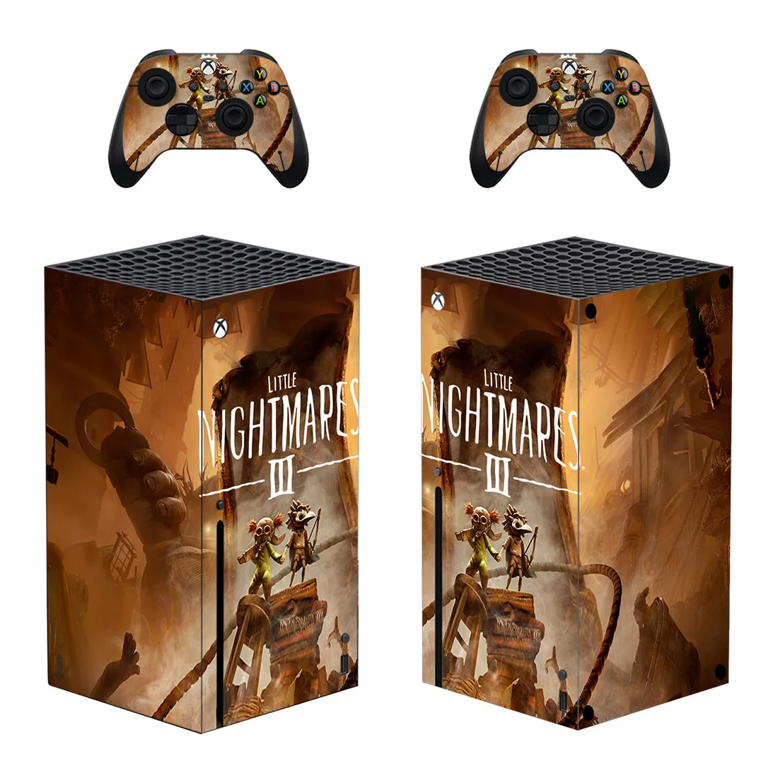 غطاء لاصق لاصق من Little Nightmares 3 لوحدة تحكم Xbox Series X و2 وحدات تحكم Xbox Series X ملصق جلدي من الفينيل
