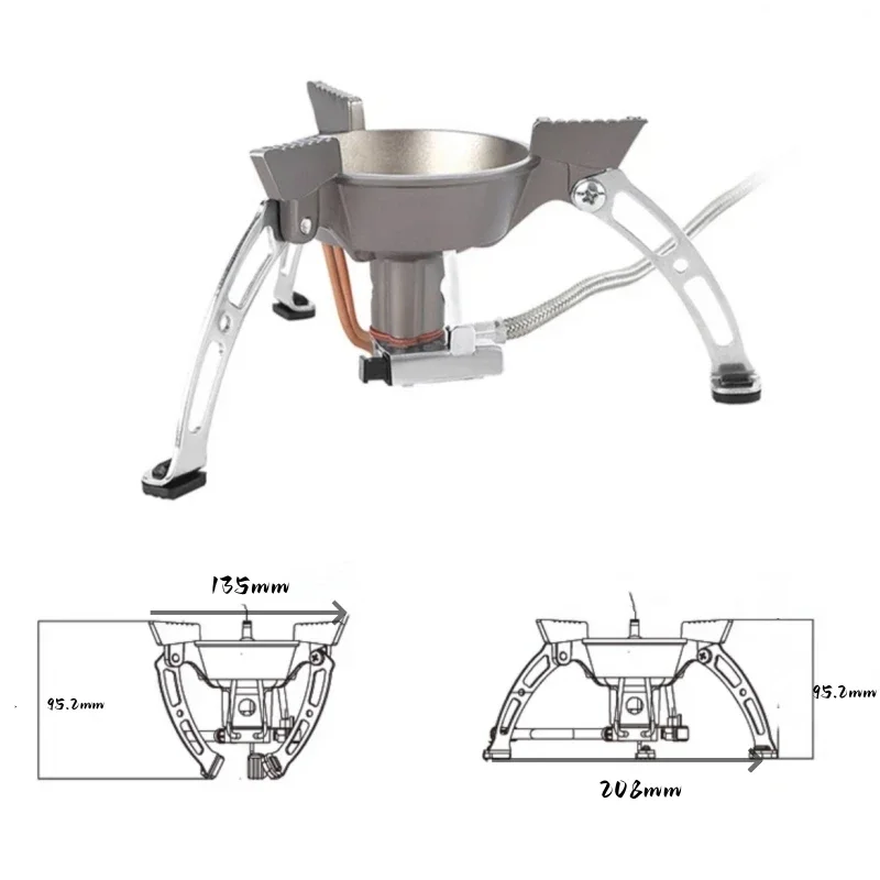 1940W Outdoor Portable Cookware Gas Stove High Temperature Resistant Windproof Outdoor Fishing Mountaineering Picnic Gas Stove