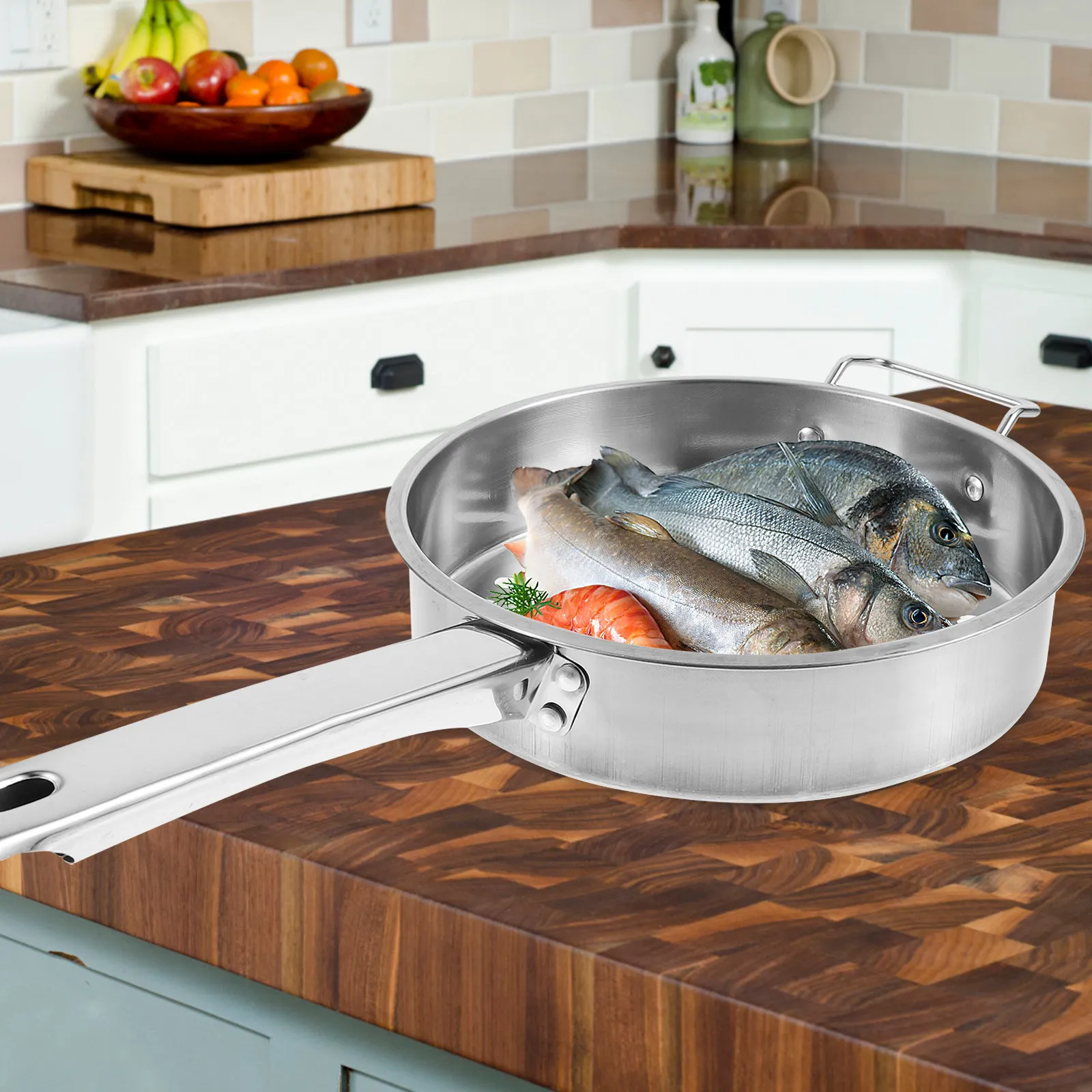

Stainless Steel Colander Spoon Heavy Duty Slotted Strainer for Noodle Soup Rice Vermicelli Shrimp Cooling Pasta Filtering