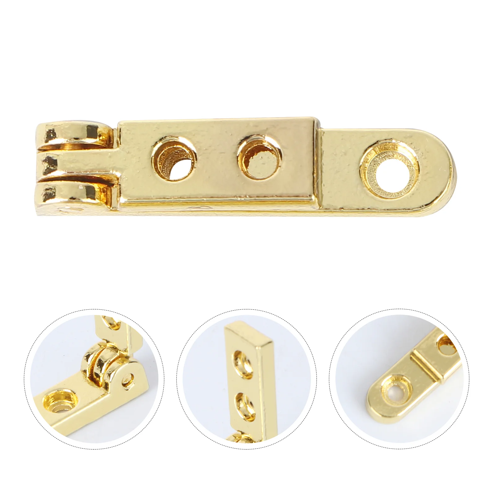 10 Pcs Piano Hinge Jewelry Boxes Seven-letter Kitchen Cabinet Hinges Golden Zinc Alloy