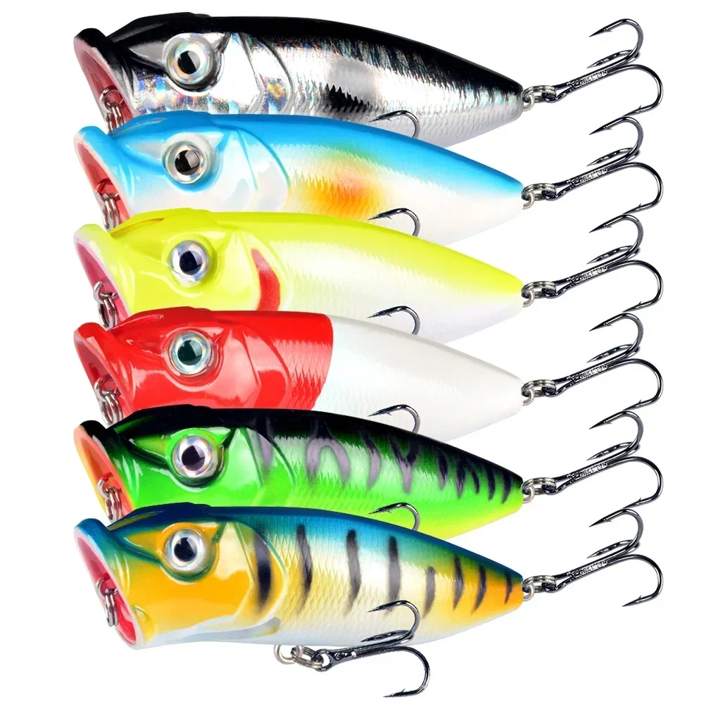 1pcs Ocean Boat Fishing Lure 6.5cm Topwater Popper Bait Hard Plastic Artificial Wobblers 17 Color Water Crawler Road Runner Bait - Detail 1