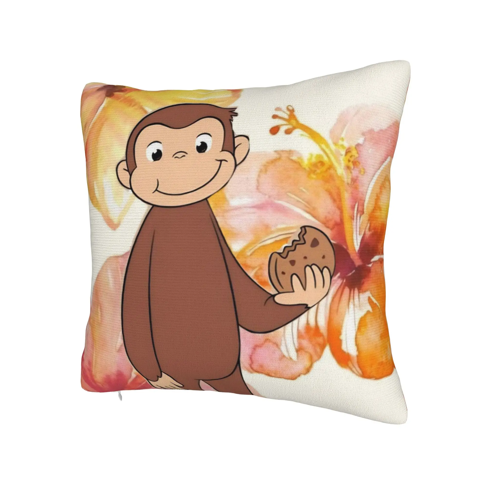 Decorative Pillowcase Curious George African Monkey  Stuff Home  Pillow Case Cover Square Multi-Size