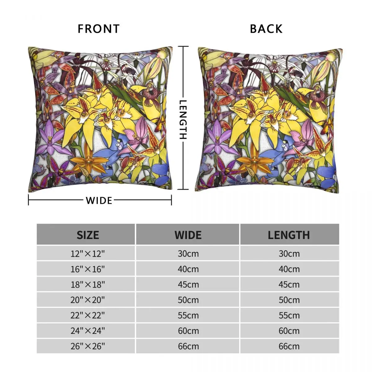 The Native Orchids Square Pillowcase Polyester Linen Velvet Creative Zip Decor Throw Pillow Case Bed Cushion Cover