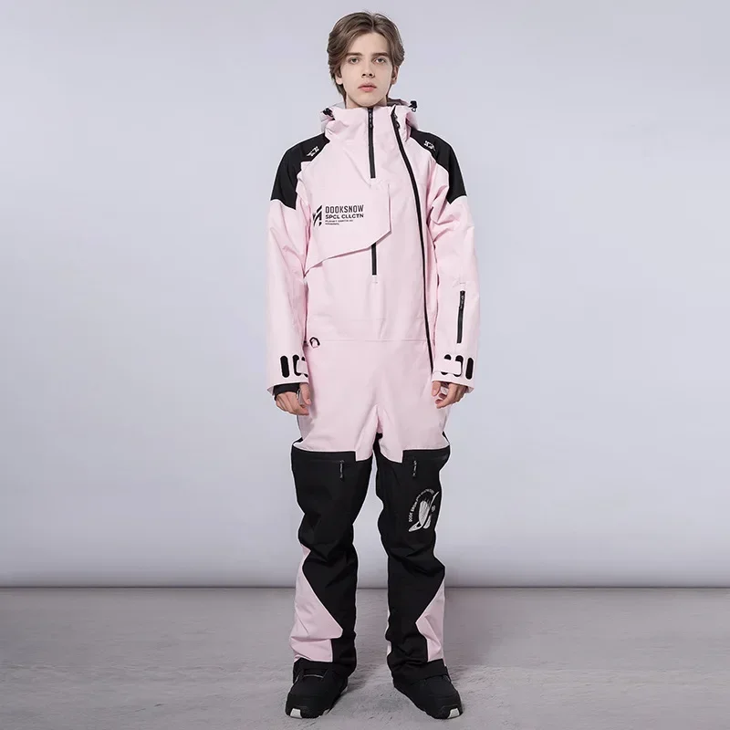 New Women One-piece Ski Suit Windproof Waterproof Warm Breathable Ski Clothes Winter Outdoor Skiing Men Casual Sports Overall