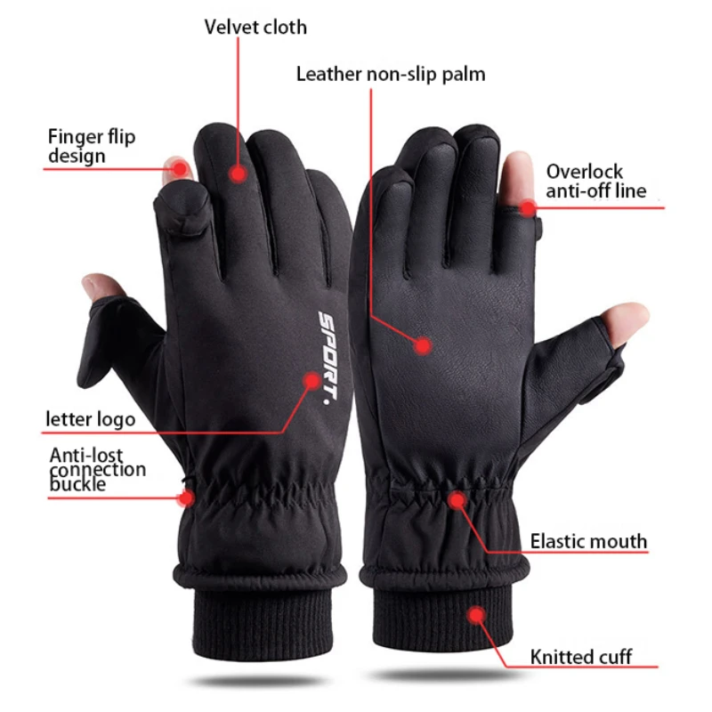 Youpin Touch Screen ถุงมือฤดูหนาวถุงมืออุ่น Windproof ผู้ชายผู้หญิงสโนว์บอร์ด Warm Mittens หิมะสกีลื่นถุงมือ