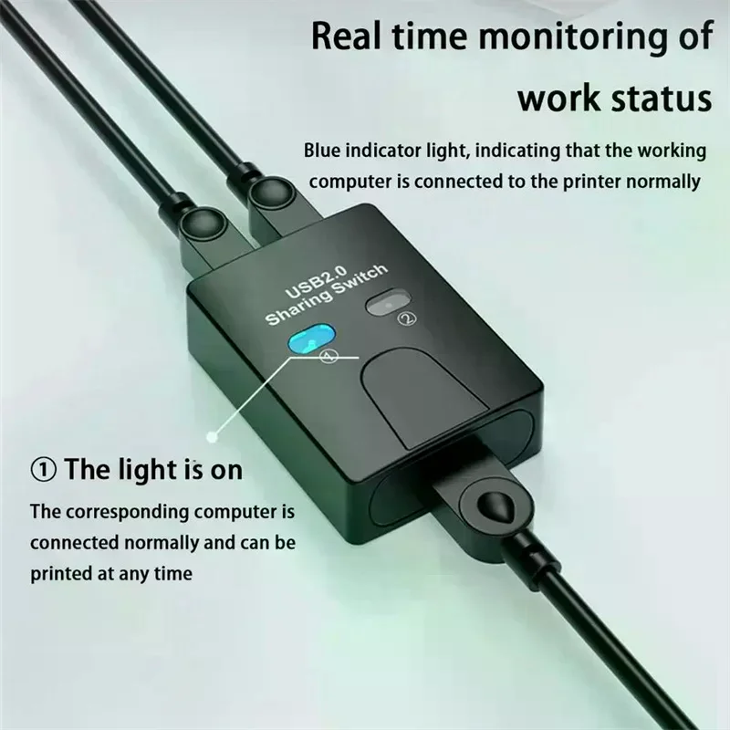 USB2.0 2 Ports Hub USB Switch Printer Sharer Two Computers Splitter U In Share Printer Disk Device Share 2 Usb USB 1out 1 H9S3