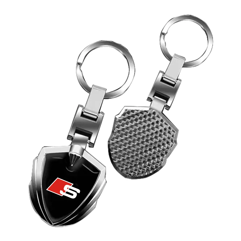 Car Styling 3D Metal Key Rings Car Logo Fashion Keychain For Audi Sline A1 A3 A4 A5 A6 S6 A7 Q3 Q5 Q6 Q7 TT RS SportBack Etron