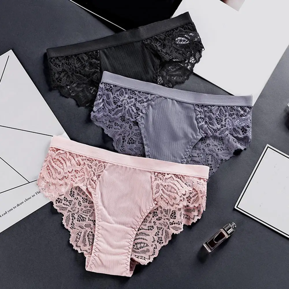 

Smooth Wiring Underwear Breathable Lace Splicing Women's Briefs Low Rise Hip Lifting Seamless Panties Sexy Fitted Underpants