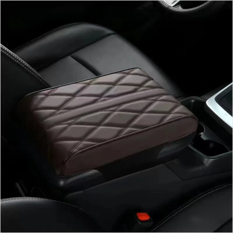 Auto Armlehne Matte Mittel konsole Armlehne Schutz kissen Wellens tickerei Pu Leder Auto Armlehnen Aufbewahrung sbox Abdeckung Pad