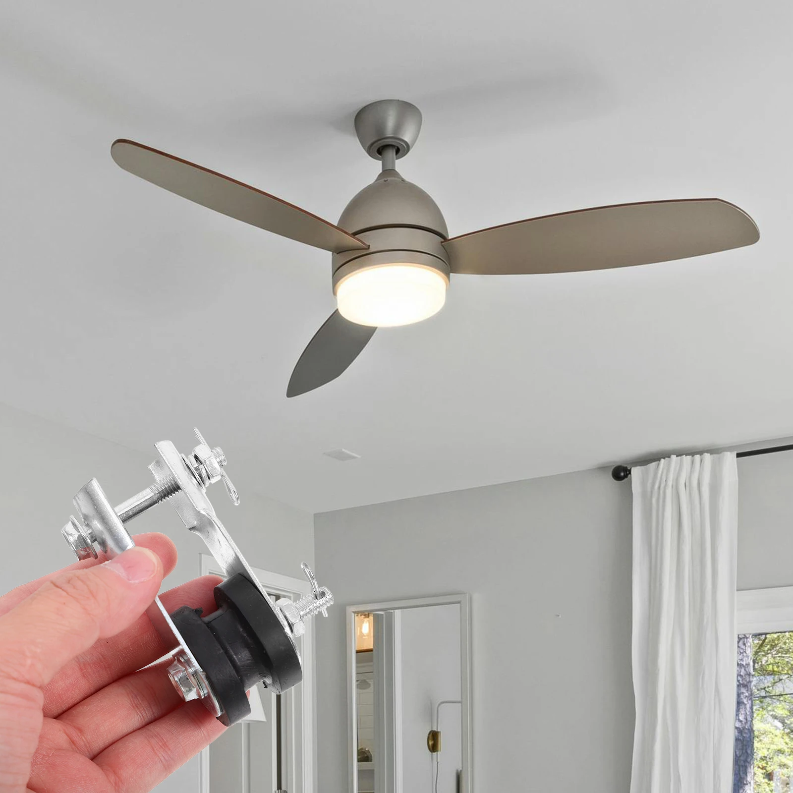 1pcs Large Rod Fixing Clip Ceiling Fan Bracket Mount Kit Adapter Wall Mounted Pipe Mounting Work Stable Installation Hardware