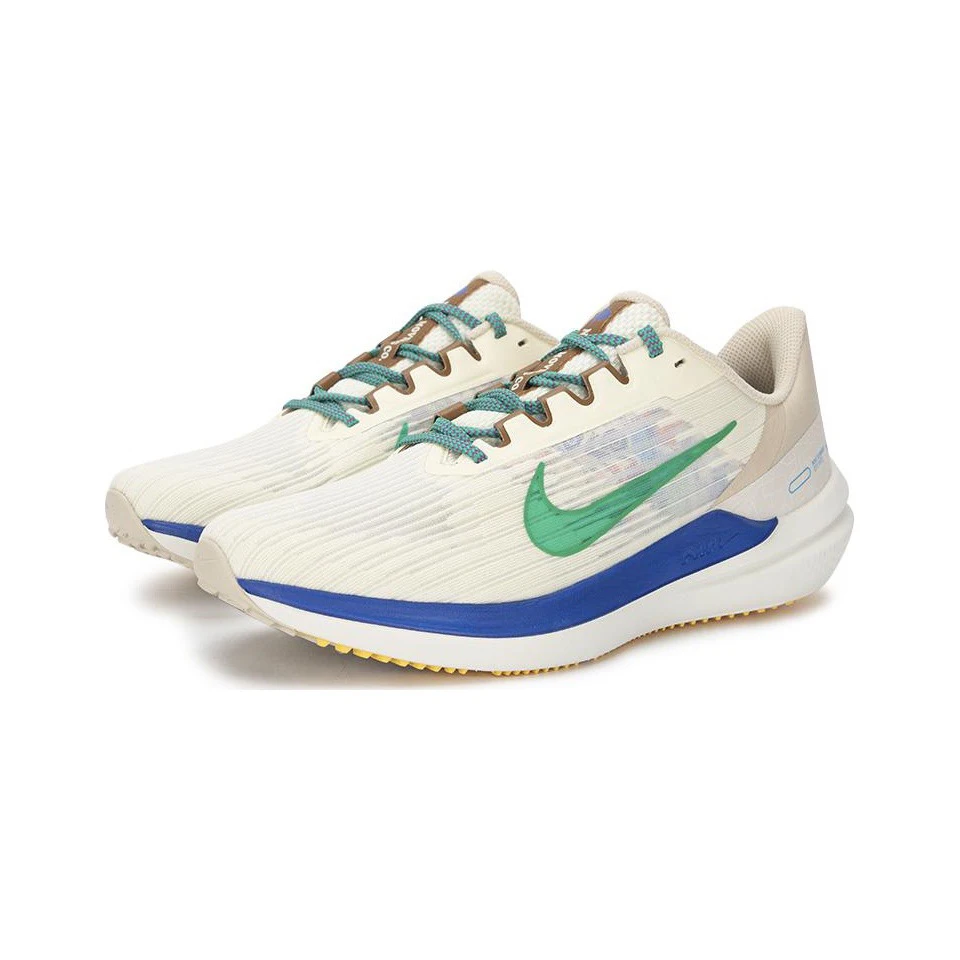 Original Nike Zoom Winflo 9 Blue Green White color Unisex Men and Women Running Casual Breathable Shoes DV8997-100