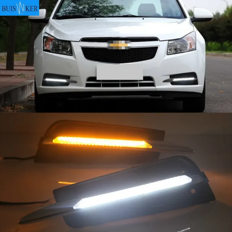 

For chevrolet cruze 2009-2013 DRL Driving Daytime Running Light fog lamp Relay Daylight styling yellow turn signal