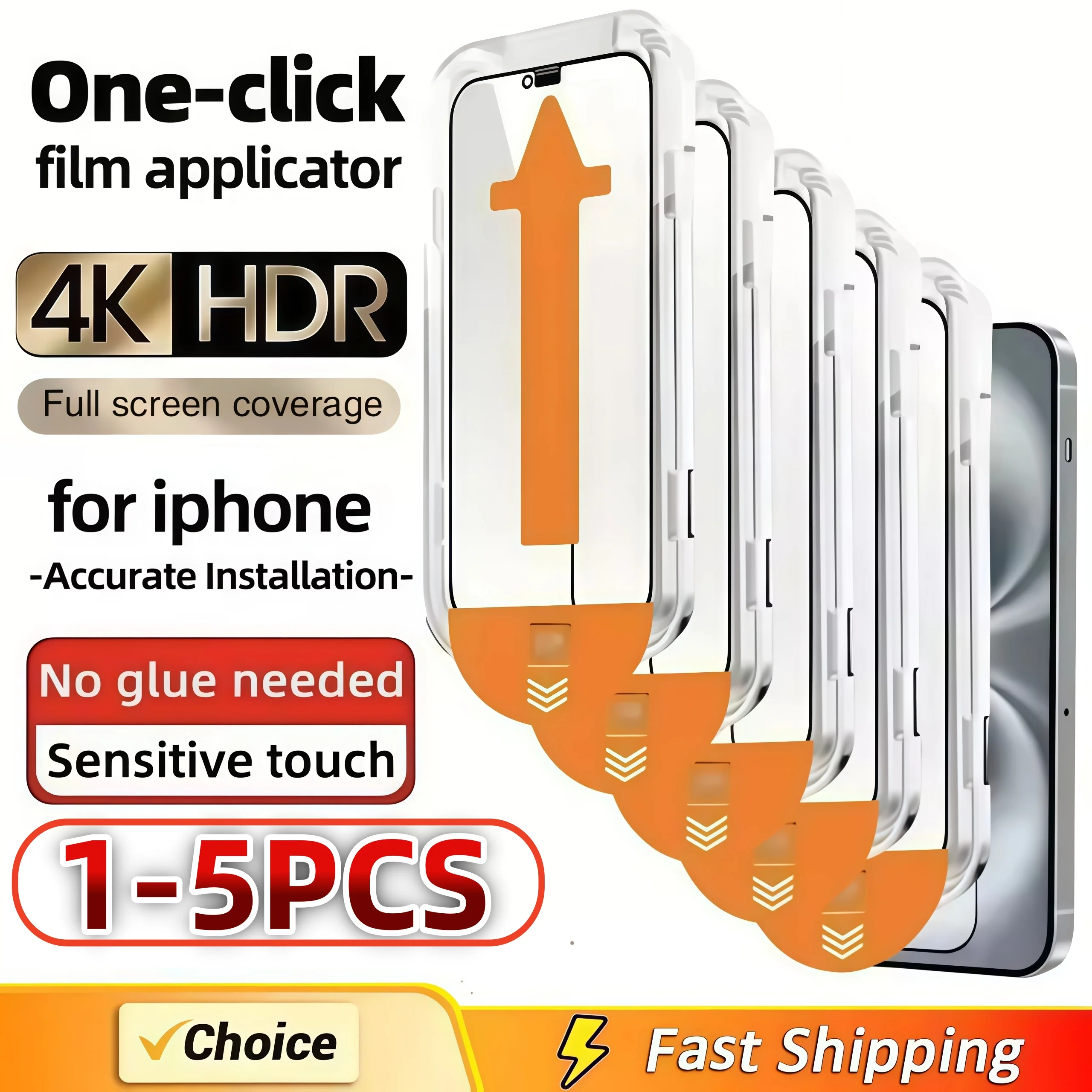 1-5 قطعة طلاء Oleophobic خالية من الغبار سهلة التركيب واقي للشاشة آيفون 16 15 14 13 12 11 17 Pro Max XS 17Air Series #1