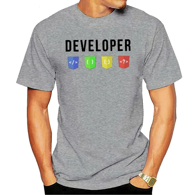 Developer Web T-shirt Javascript Website  Crew-Neckone Short Sleeve Shirts Summer Fashion High Quality Funny Printing Outfits