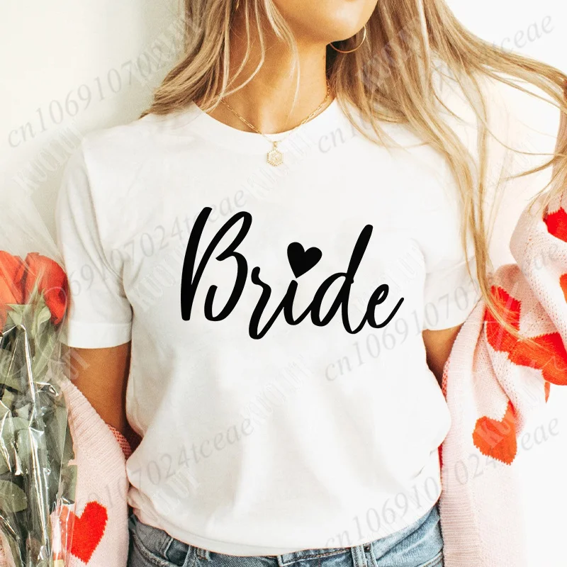 Женская футболка Bride Squad, рубашка для девичника Team Bride, топы для свадебного душа и помолвки для подружек невесты, свадебные футболки