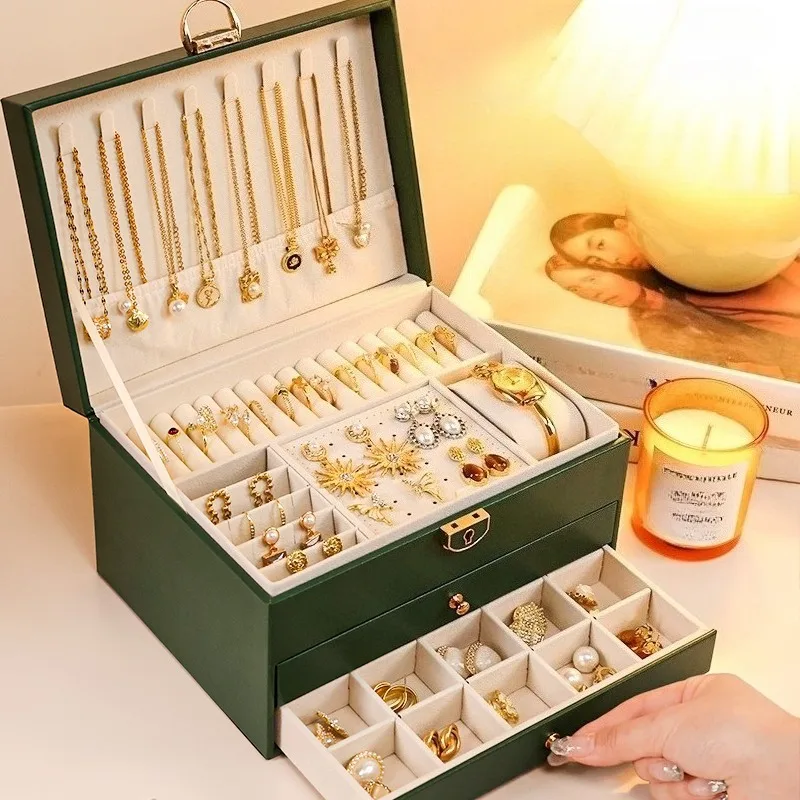 

Large Jewellery Organizer Case Exhibitor Jewelry Storage Box Wholesale Watch Bracelet Display Boxes Trinket Ring Earring Cases