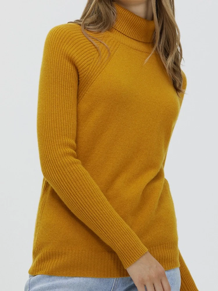 2023 neue Herbst Winter Wolle Pullover Slim Fit High Neck Pullover Pullover Lässige Mode Vielseitige frauen Gestrickte Pullover