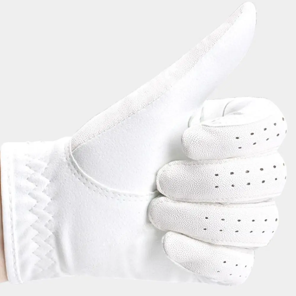 

High Quality White Golf Glove Non-slip Left Hand Sport Gloves Breathable Suede Professional Glove Sport Equipment
