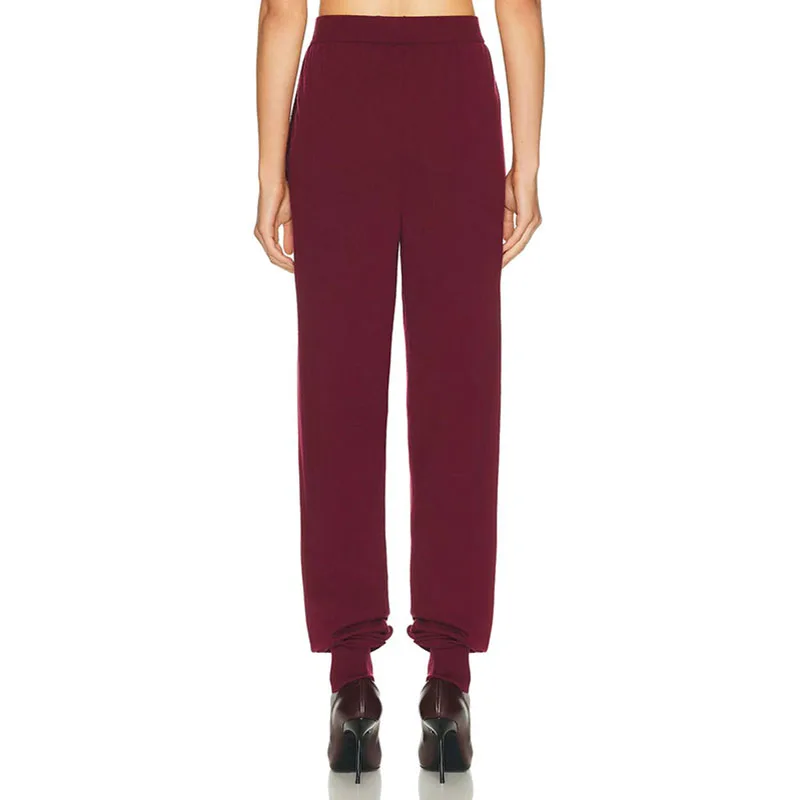 Nowe dzianinowe spodnie damskie na wczesną wiosnę 2026: Luźne, codzienne, z wysokim stanem, wyszczuplające, dopasowane spodnie marchewki.