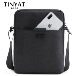 TINYAT Borse da uomo Borsa a tracolla in tela leggera per iPad da 7,9' Borse a tracolla casual Borsa a tracolla da lavoro impermeabile per uomo 0,13 kg