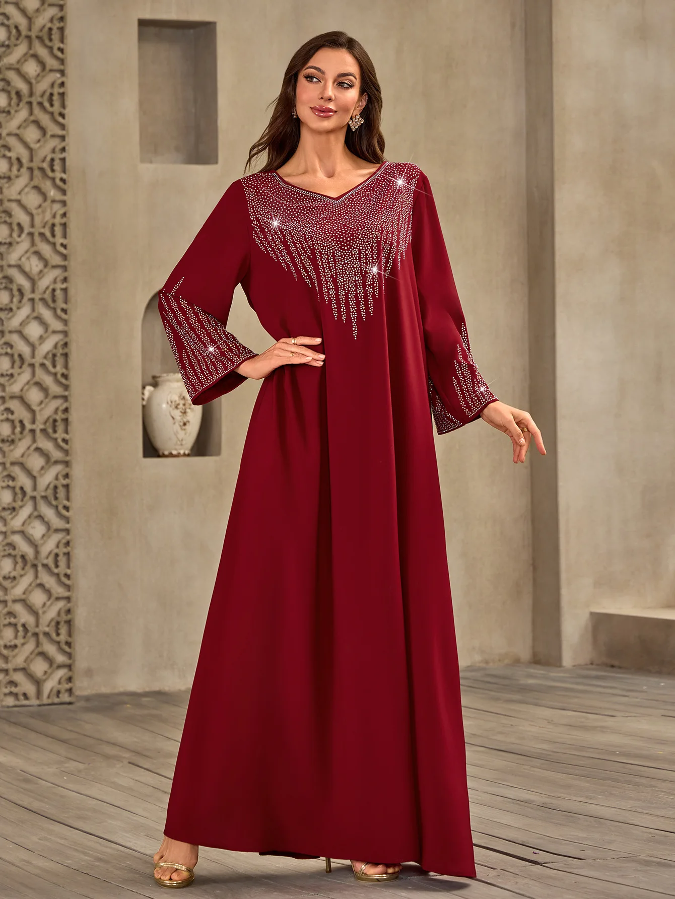 

Eid Muslim Saudi Long Robe Abaya for Women Party Dresses Diamonds Islam Vestidos Jalabiya Ramadan Morocco Dubai Abayas Kaftan