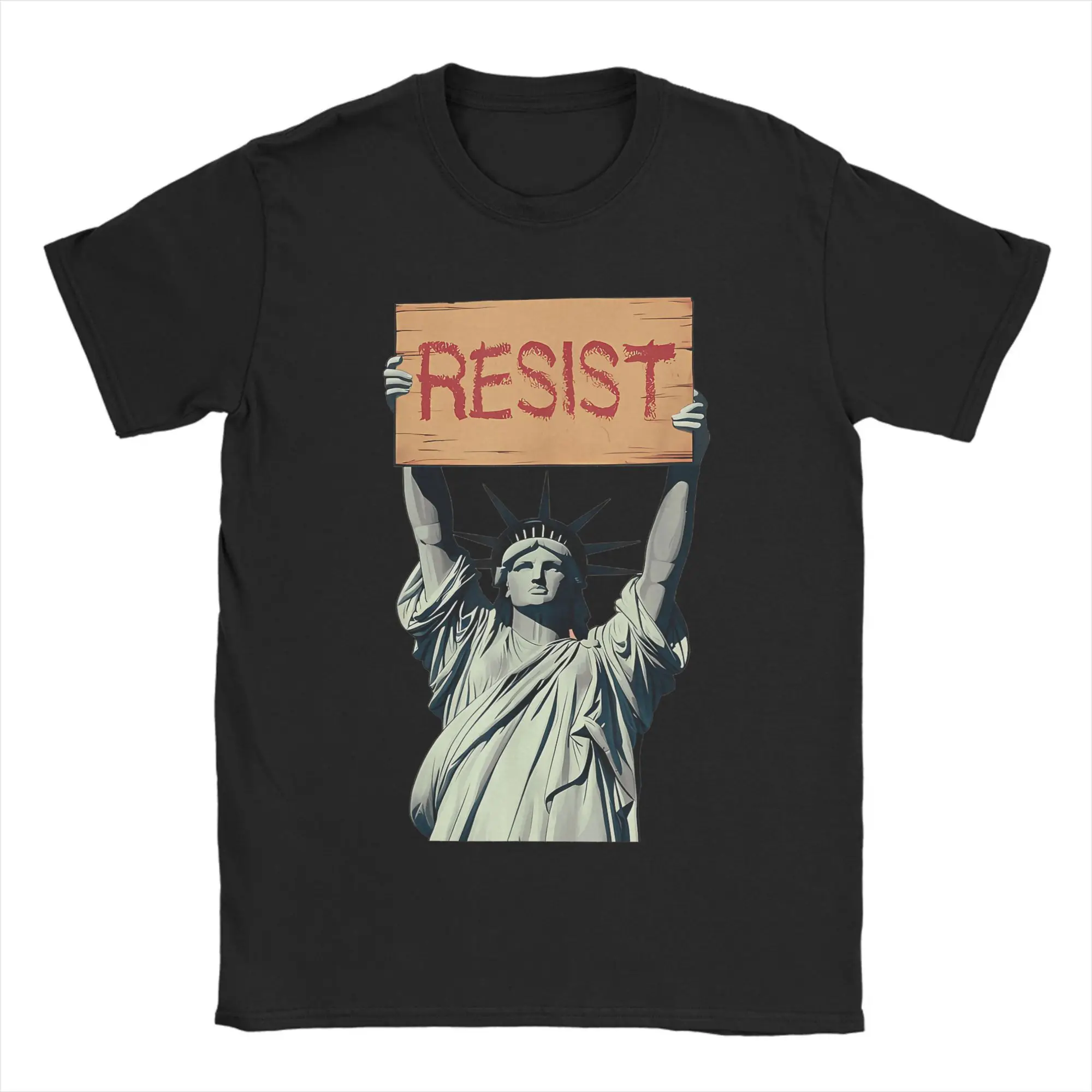 

Funny Hands Off Statue of Liberty T-Shirts Men Fun Cotton Tee Shirt O Neck Short Sleeve T Shirts Printing Clothes