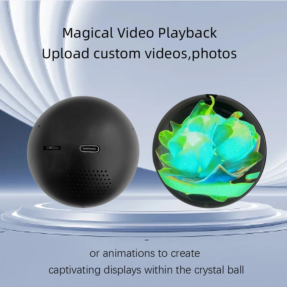 

Video Crystal Ball DIY Electronic Ball Lamp Fearless Contract Detachable Video and Sound Game Screen 800mAh Birthday Gift