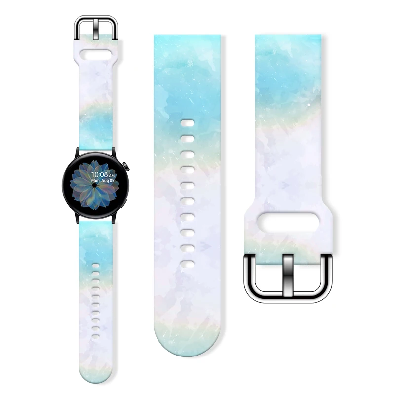 

20MM Watercolor light print watchband for Samsung Galaxy Watch 7/6/5 40mm 44mm Band Replaceable Bracelet for Xiaomi Huawei