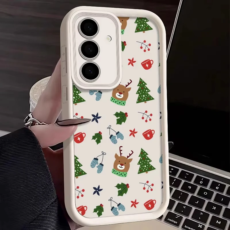 الكرتون عيد الميلاد قضية الهاتف لسامسونج غالاكسي A56 A16 A17 A36 A26 A55 A54 A15 5G S24 S25 FE S24 S23 S22 الترا S25 حافة غطاء