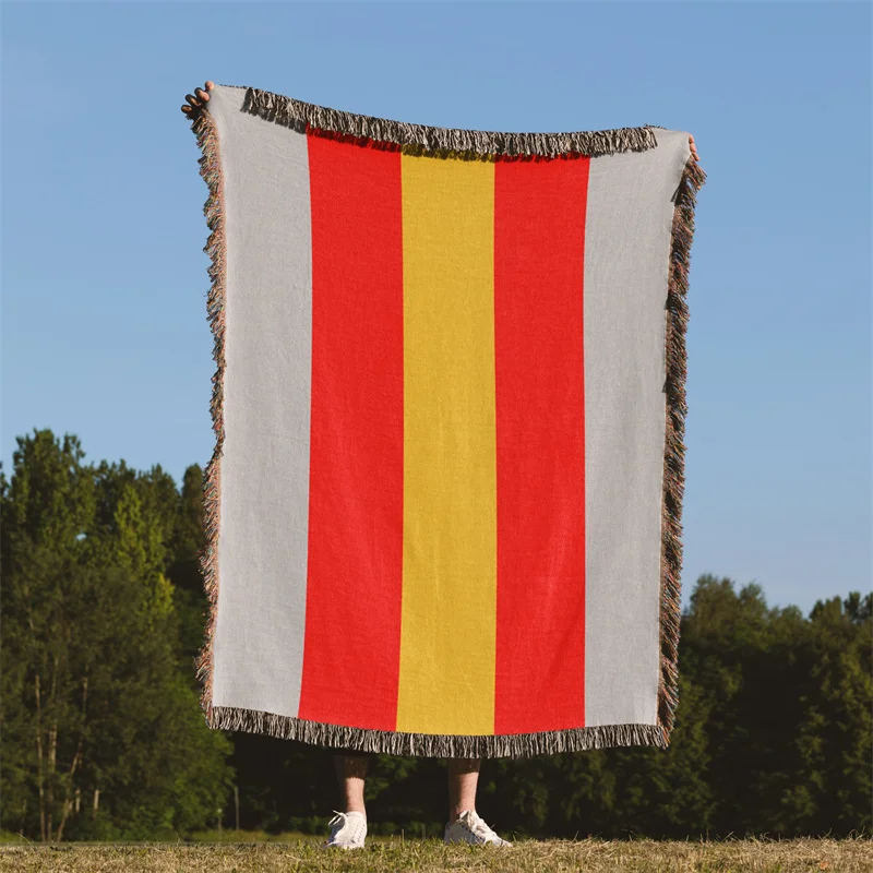 

Gaslight Gatekeep Girlboss Proculsexual Pride Flag LGBT Rainbow Jacquard Fringed Woven Throw Blanket