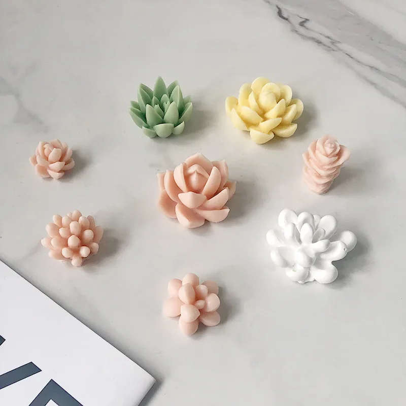 3D Succulent Candle Silicone Mold DIY Aromatherapy Succulent Mold Handmade Plaster Mold