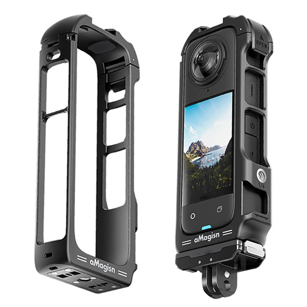 For Insta360 X4 Expansion Bracket Magnetic Quick Release Frame Cage Protective Case for Insta 360 X4 Sports Camera Accessories
