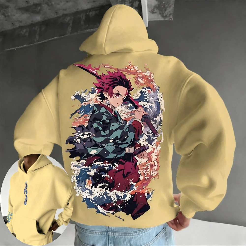 

Demon Slayer Men's Hoodie Sweatshirt Kamado Tanjirou Anime Spring Autumn Winter Boy Personality Long-sleeved Parent-child Outfit