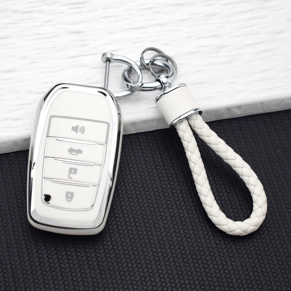 4 Buttons TPU Car Key Case Cover for Toyota Land Cruiser Prado150 RAV4 Venza SIENNA Corolla SE 2023 Camry 50 55 TLC200 Yaris