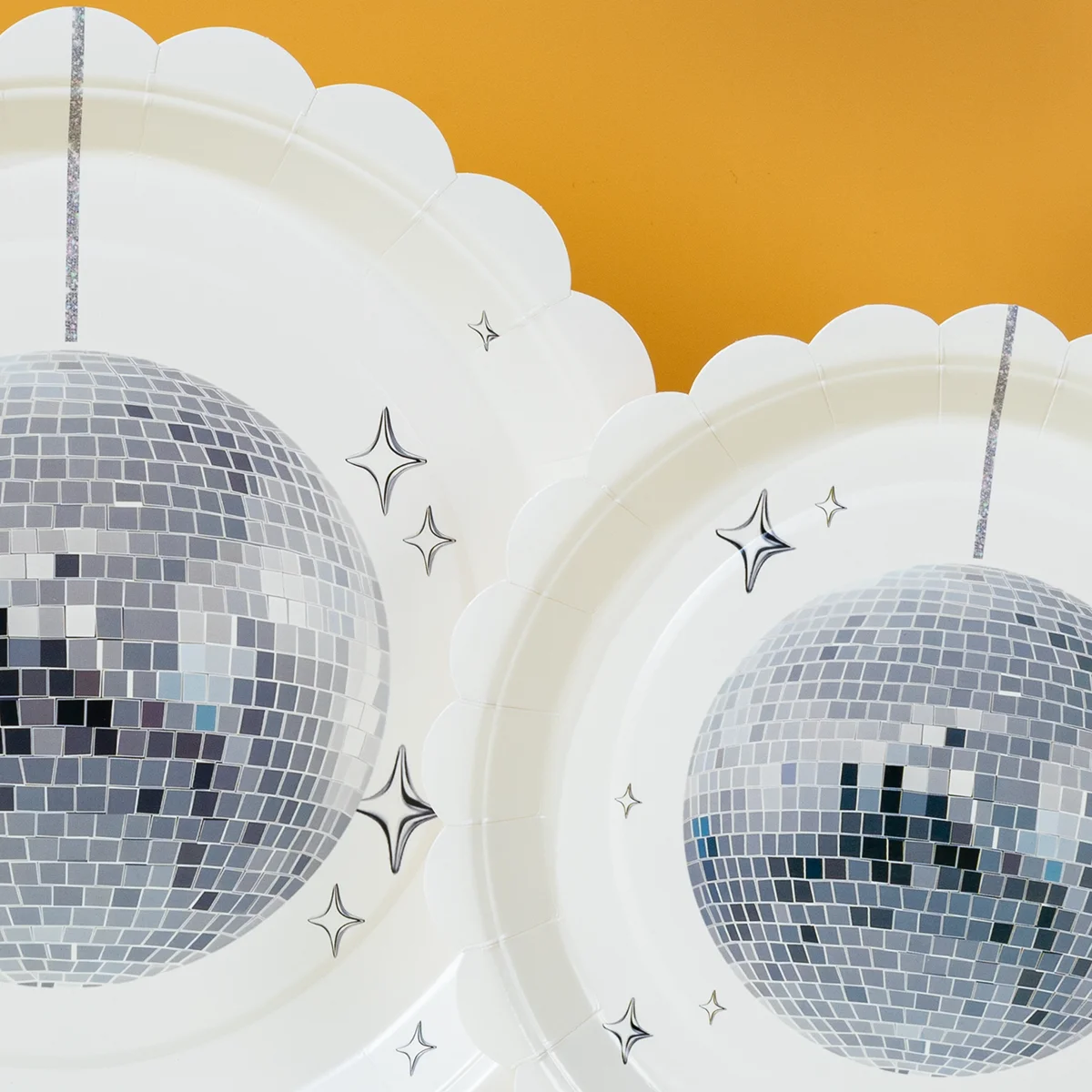 10/25/50pcs Disco Star Disposable Paper Plates Scalloped Edge for Retro Disco Night Bachelor Party Tableware image 5